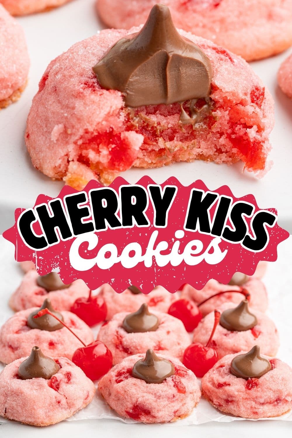 Half bitten Chewy Cherry Blossom Cookies