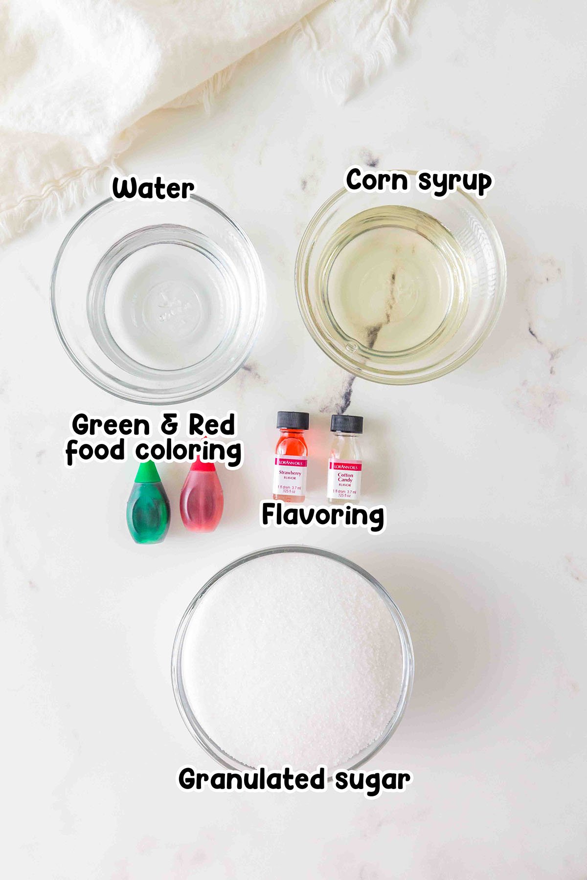 Hard candy ingredients.