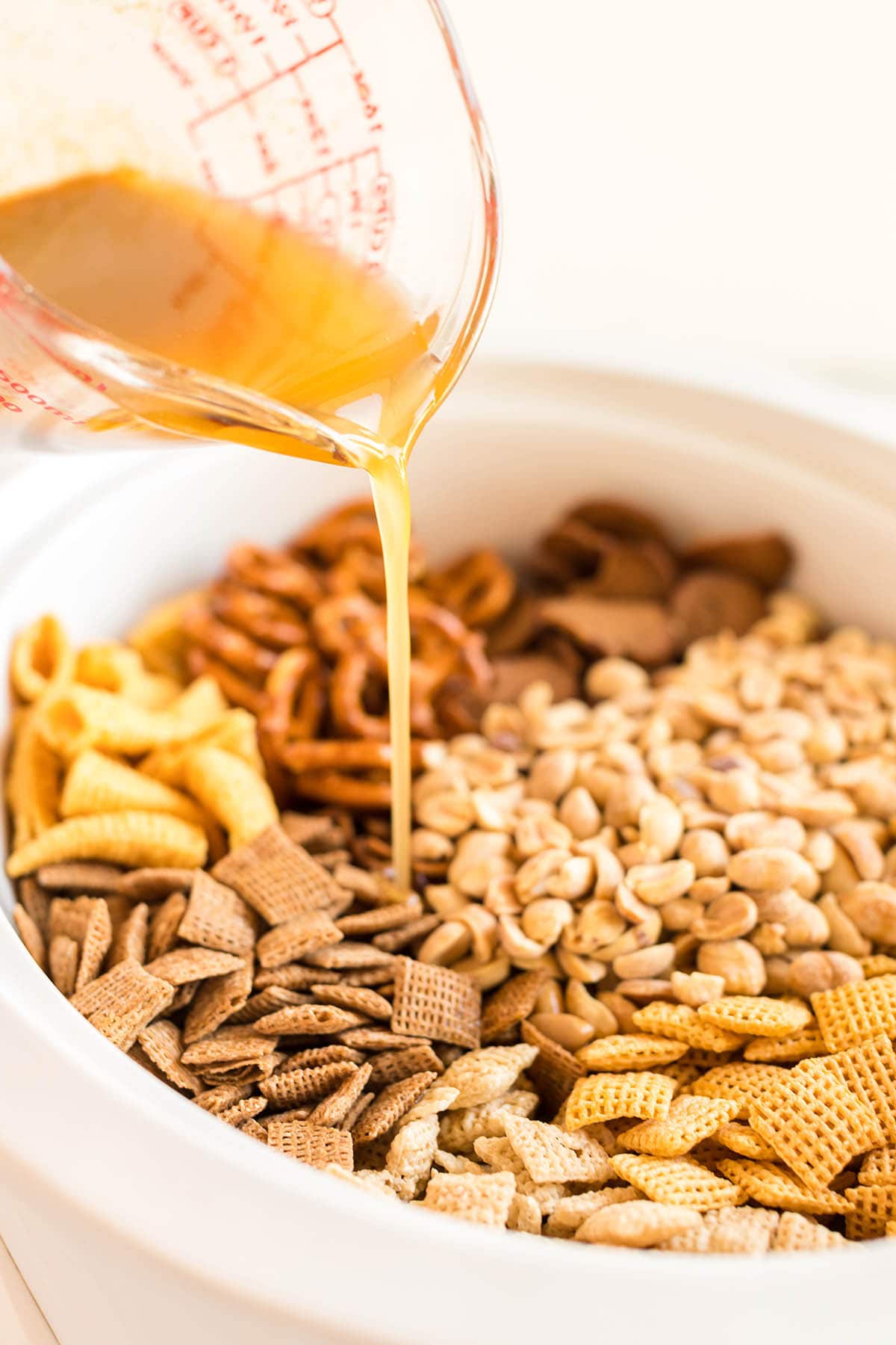 pour the butter mixture into the crockpot. 