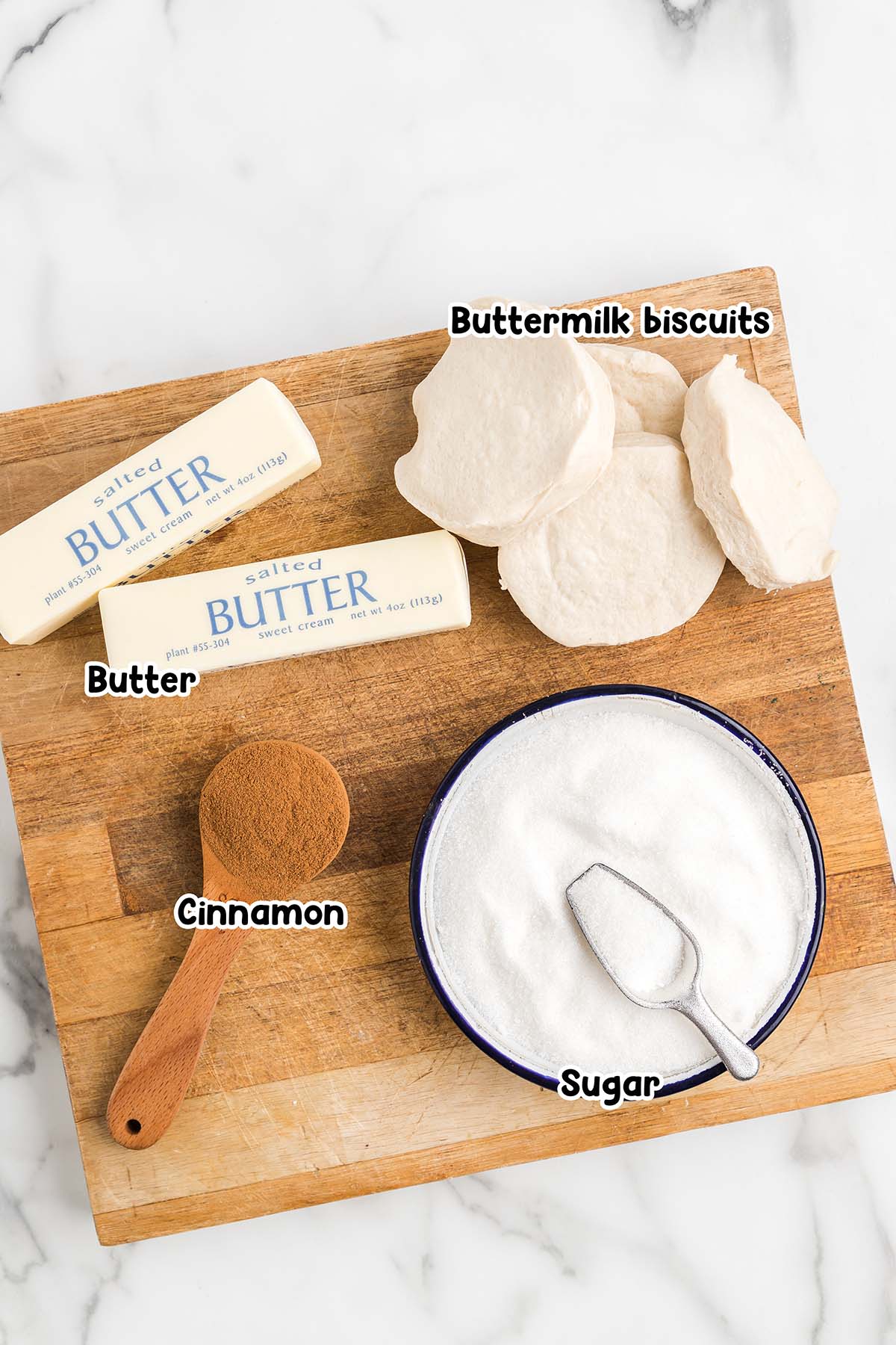 Monkey Bread ingredients.