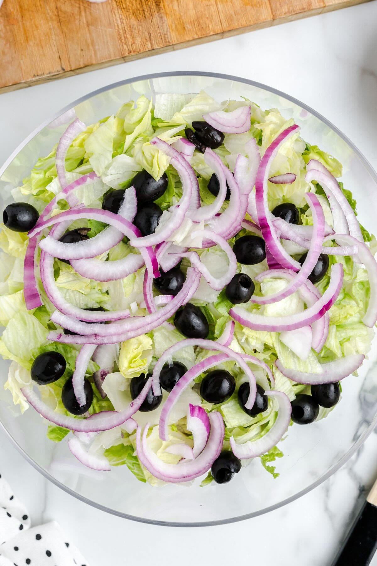 layer ingredients inside the bowl. 