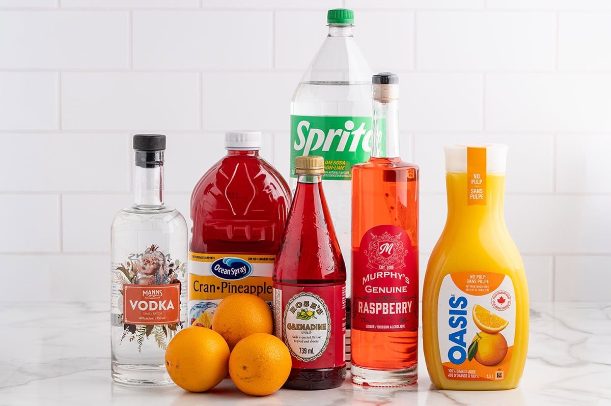 Christmas Morning Punch ingredients.