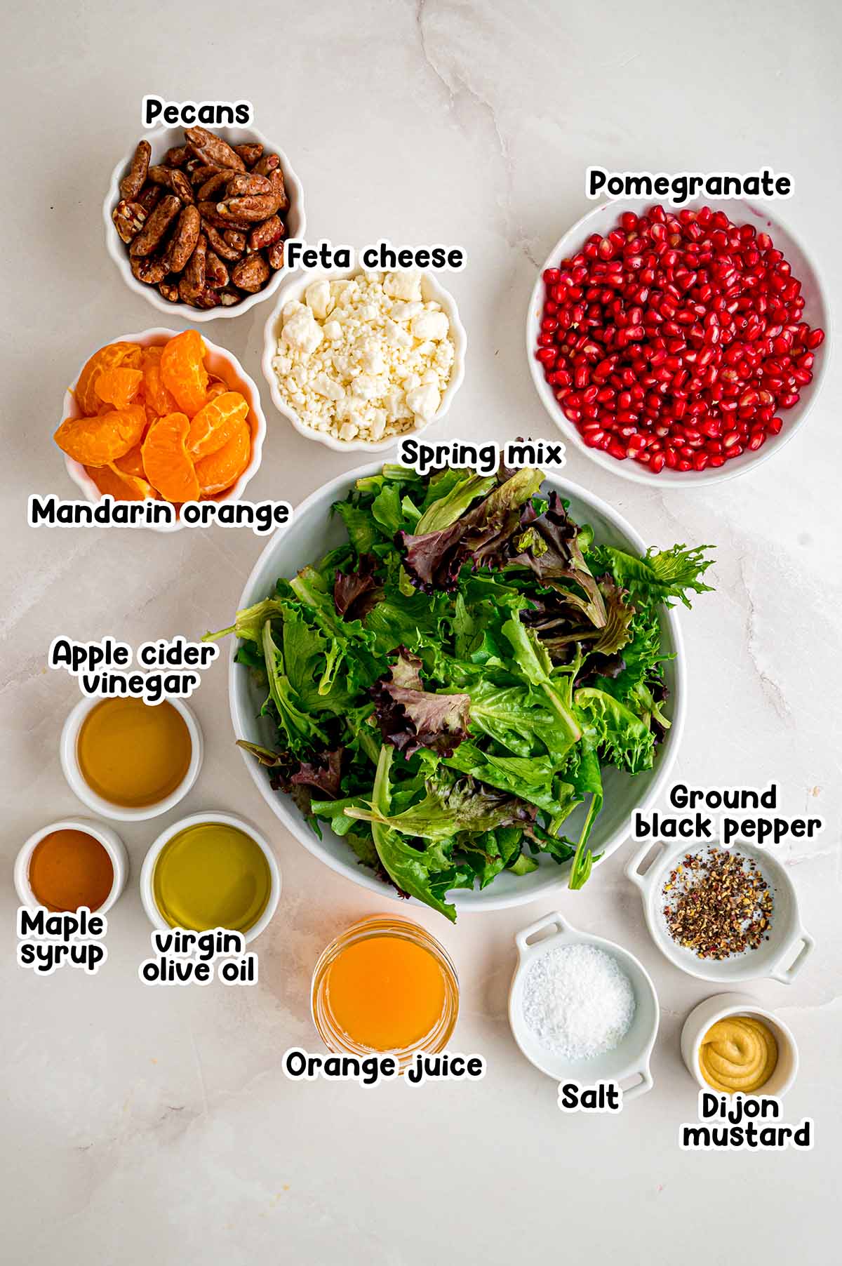 Christmas Salad ingredients.