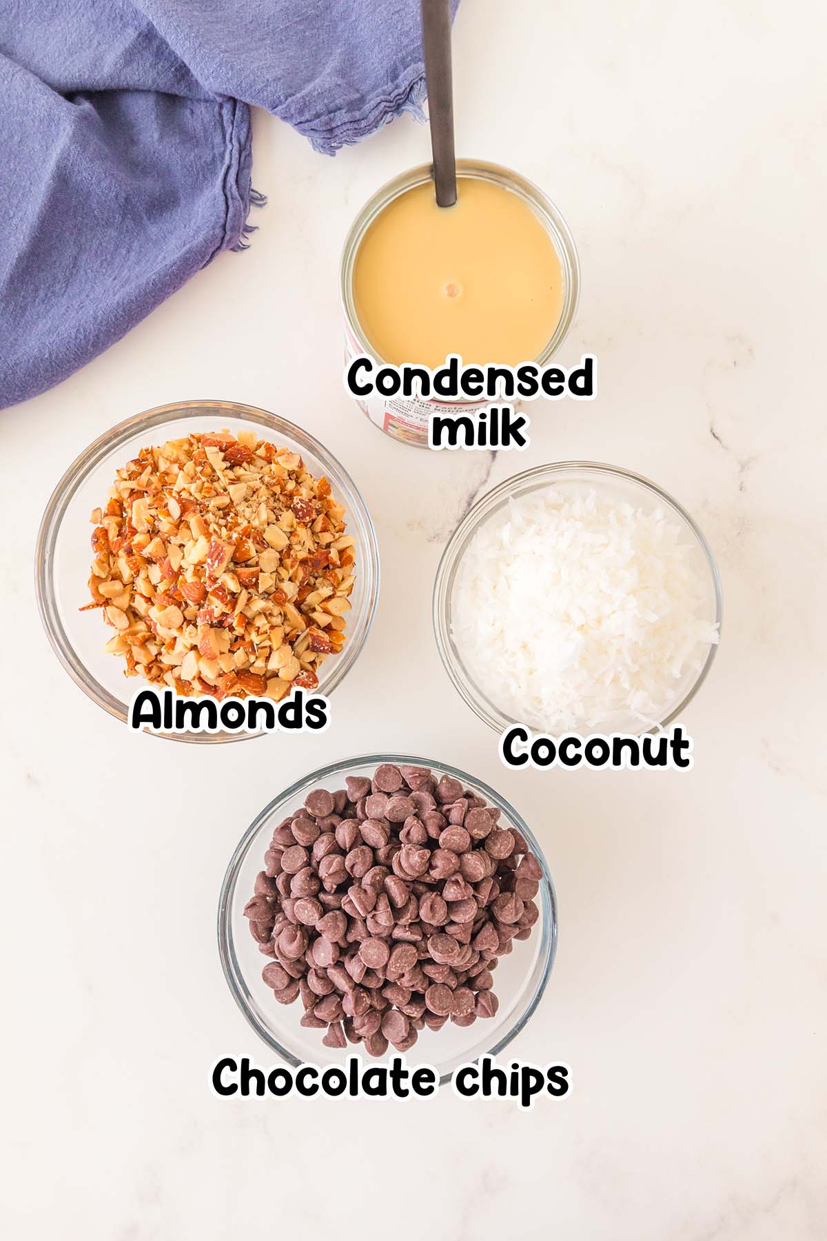 Almond Joy Cookies ingredients.