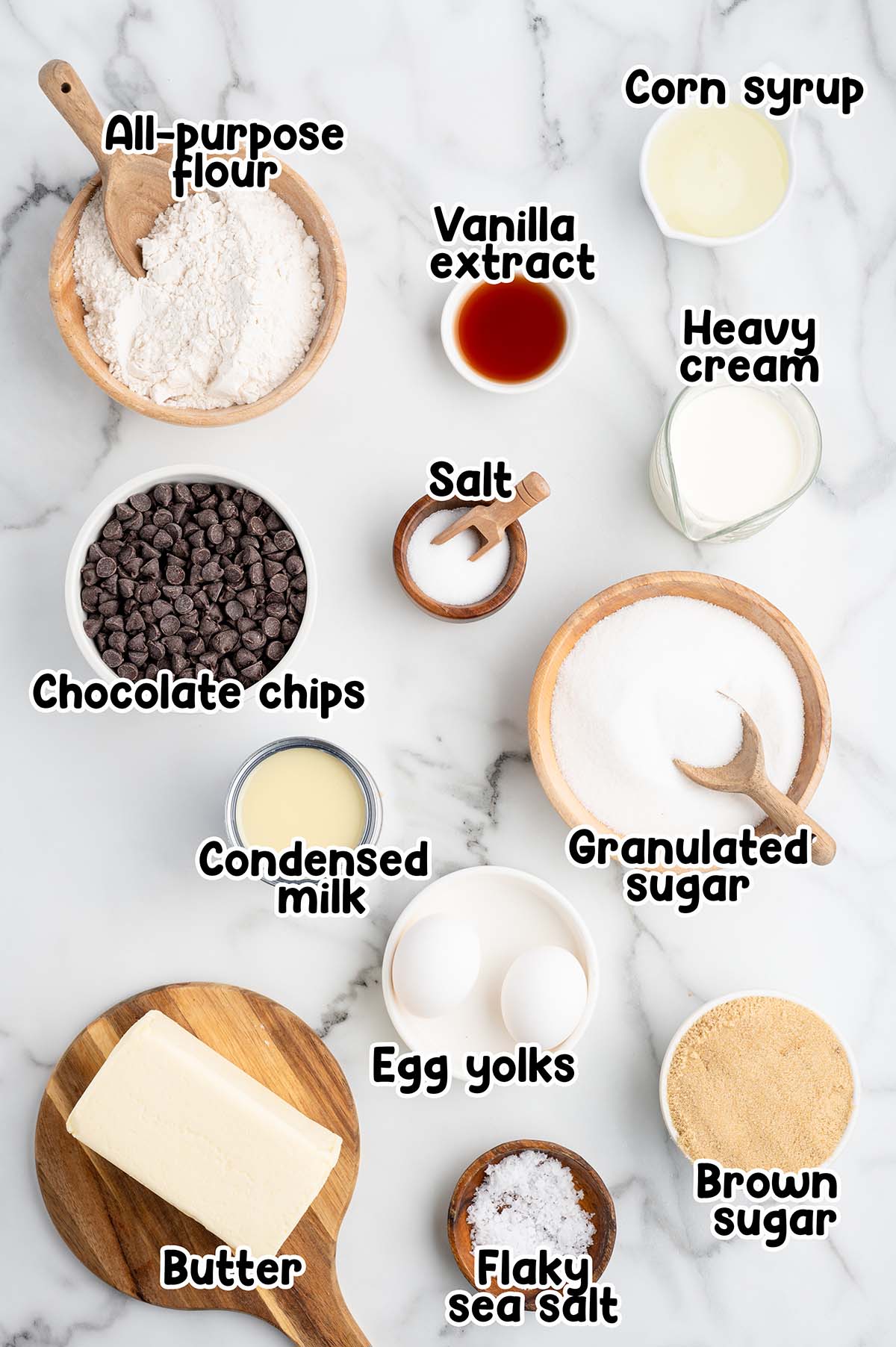 Millionaire Shortbread ingredients.