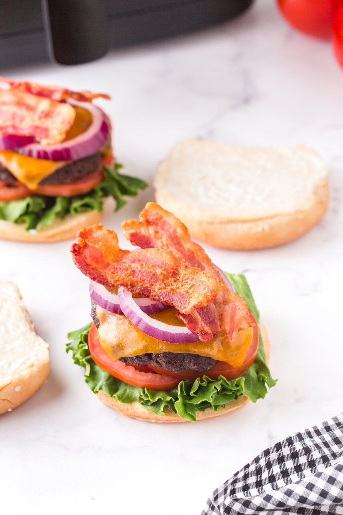 assemble the burger. 