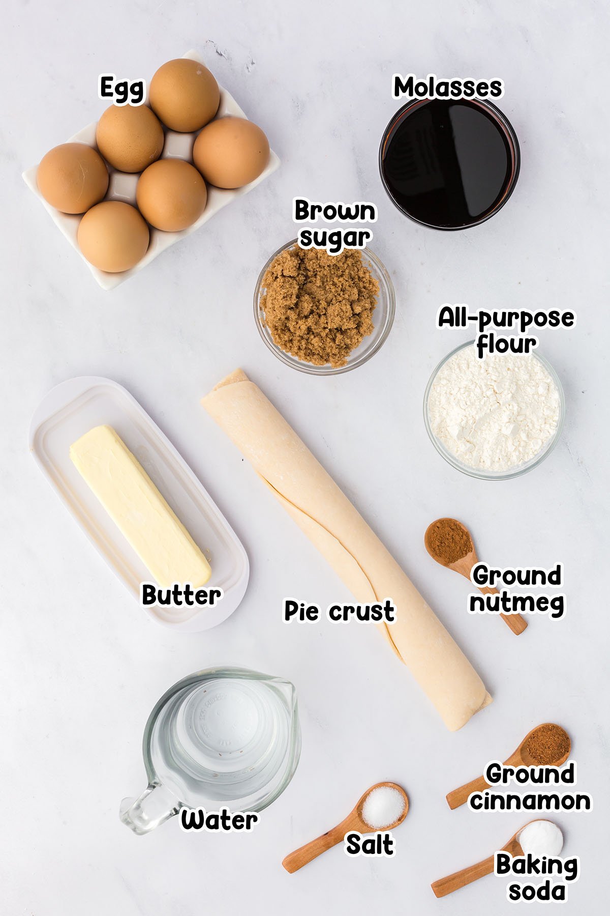 Shoofly Pie ingredients.