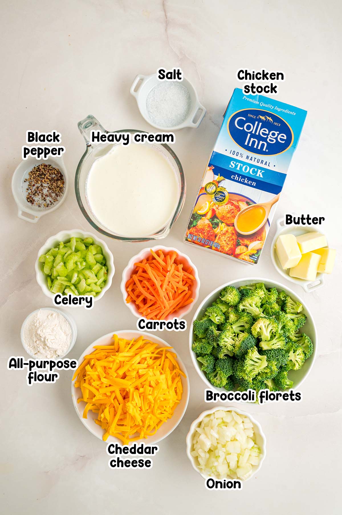 Panera Broccoli cheddar soup ingredients.