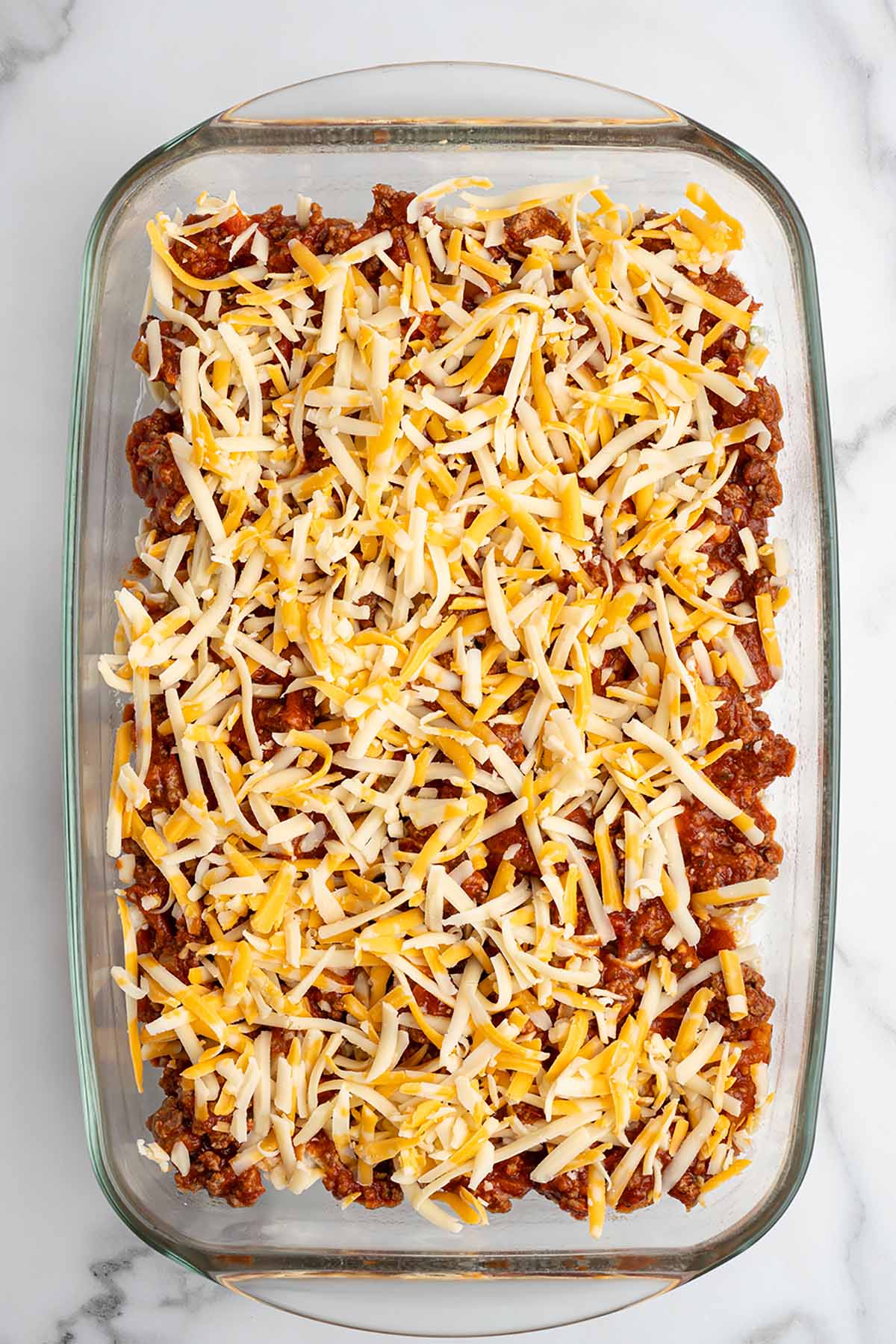 layer the ingredients in casserole dish.