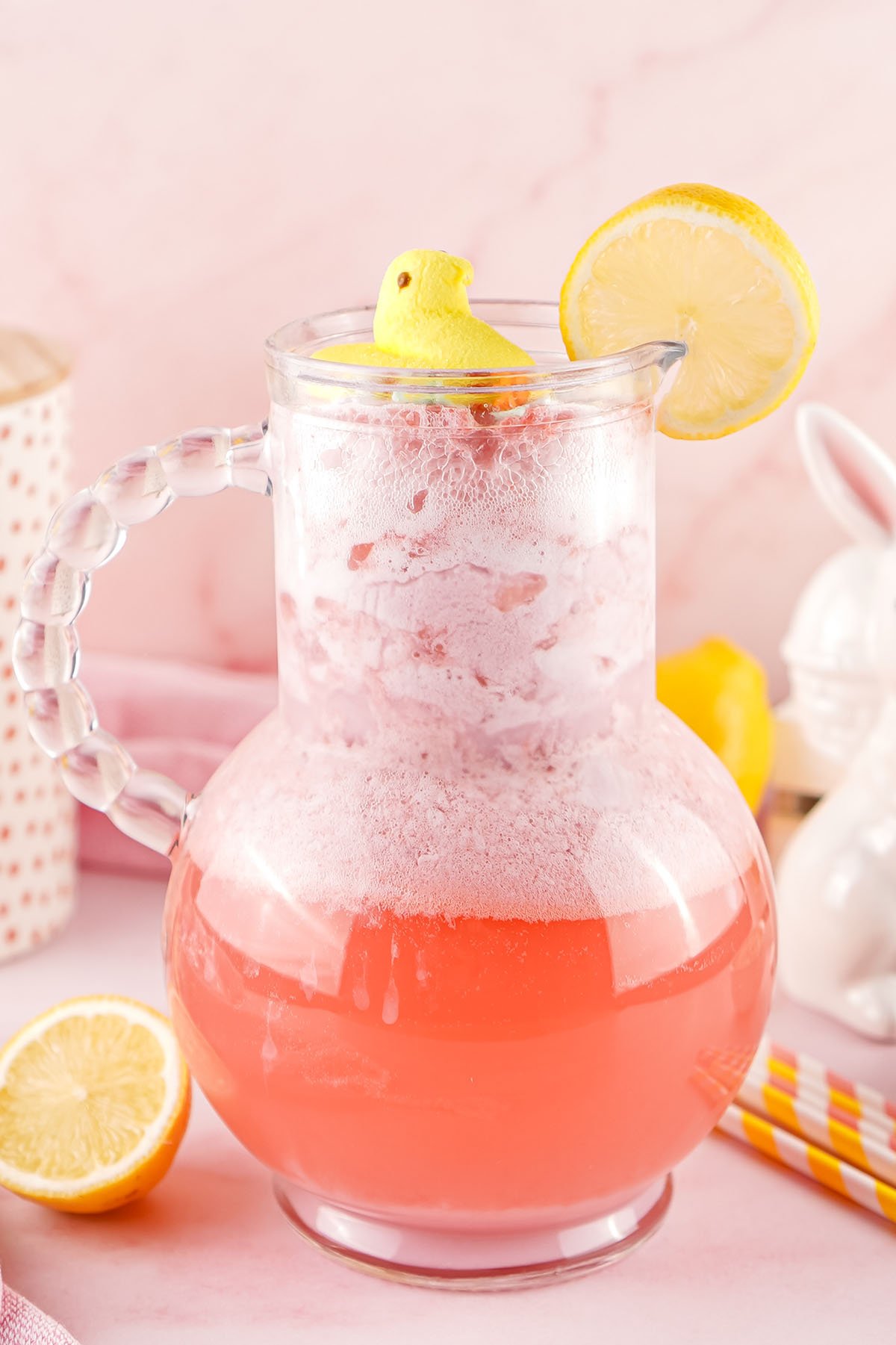 a pitcher with easter punch.