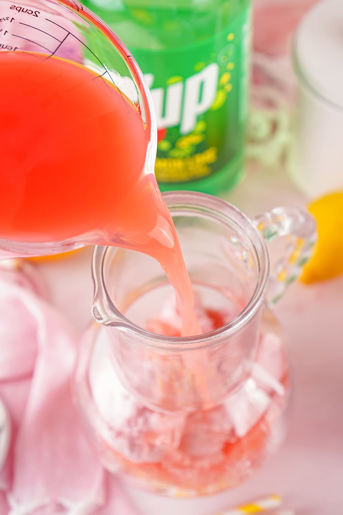 pour the punch over the sherbet. 