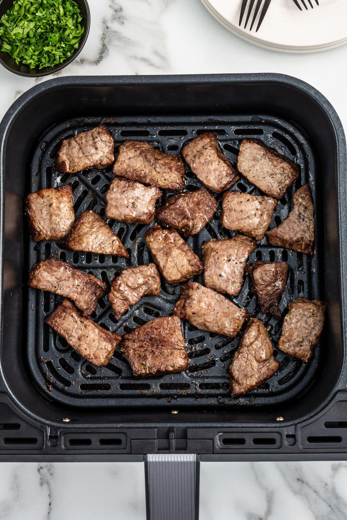 cook the steak bites in airfryer.