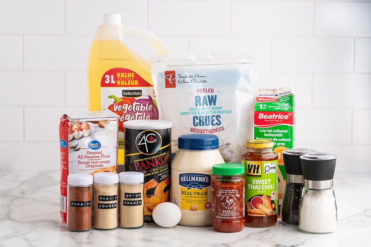 Bang Bang Shrimp ingredients.