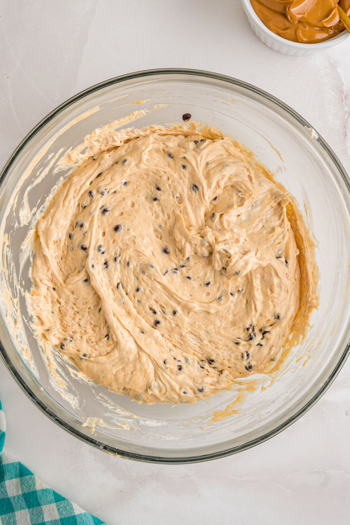 stir ingredients in a bowl.