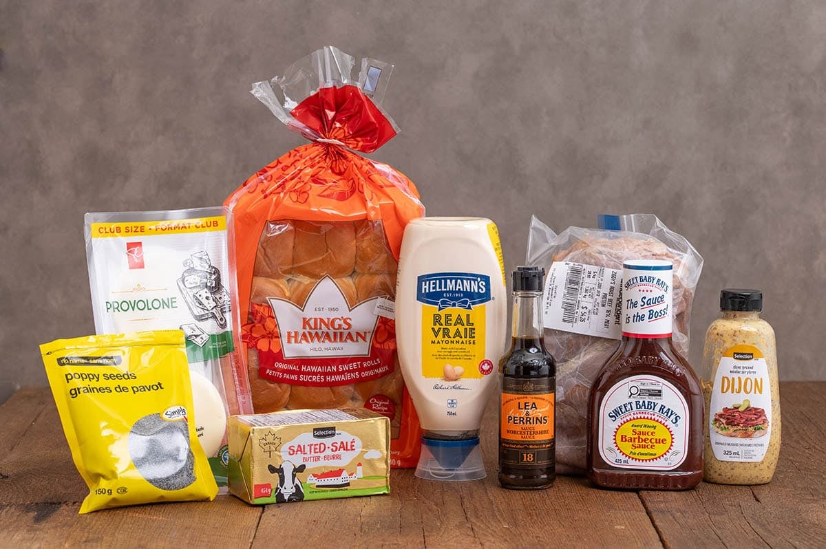 Roast Beef Sliders ingredients.