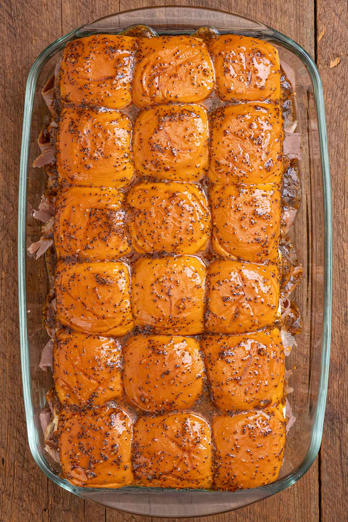 sliders with sauce on top. 