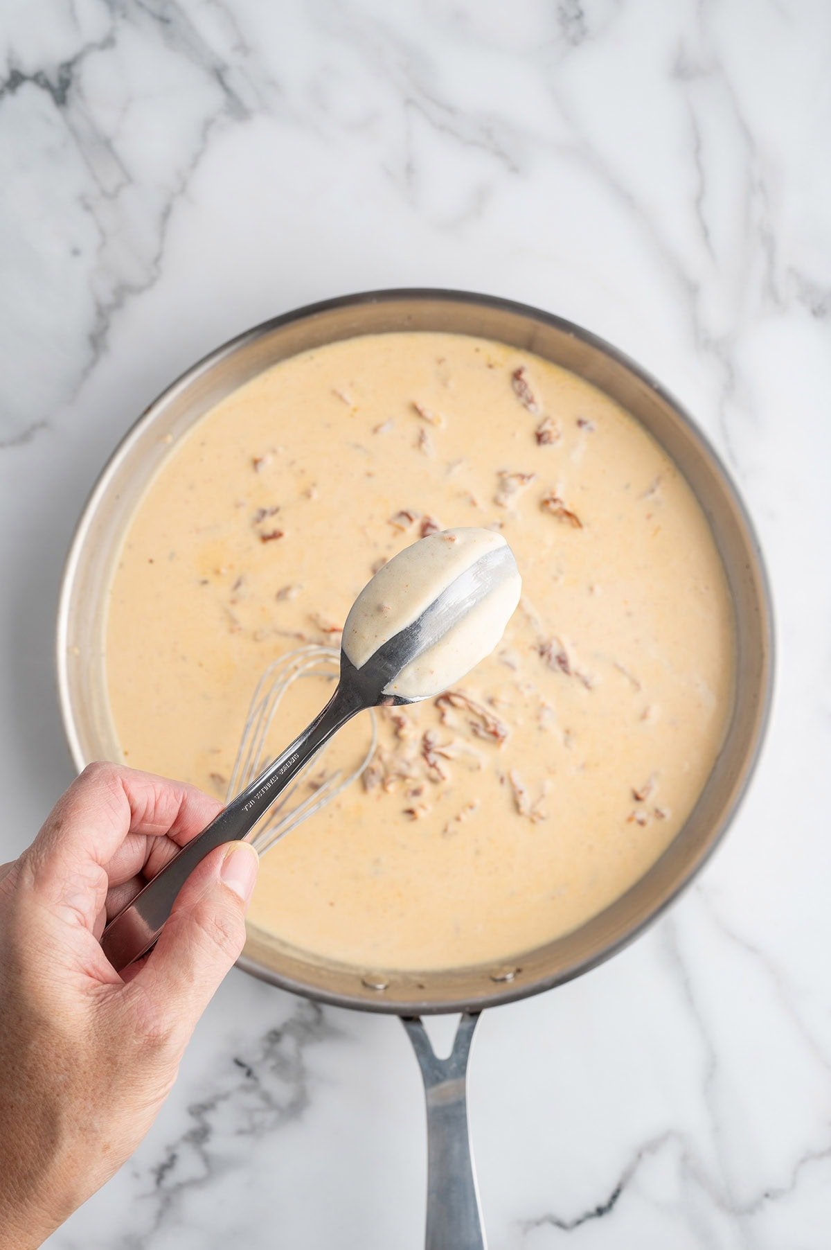 make the sauce in the pan. 