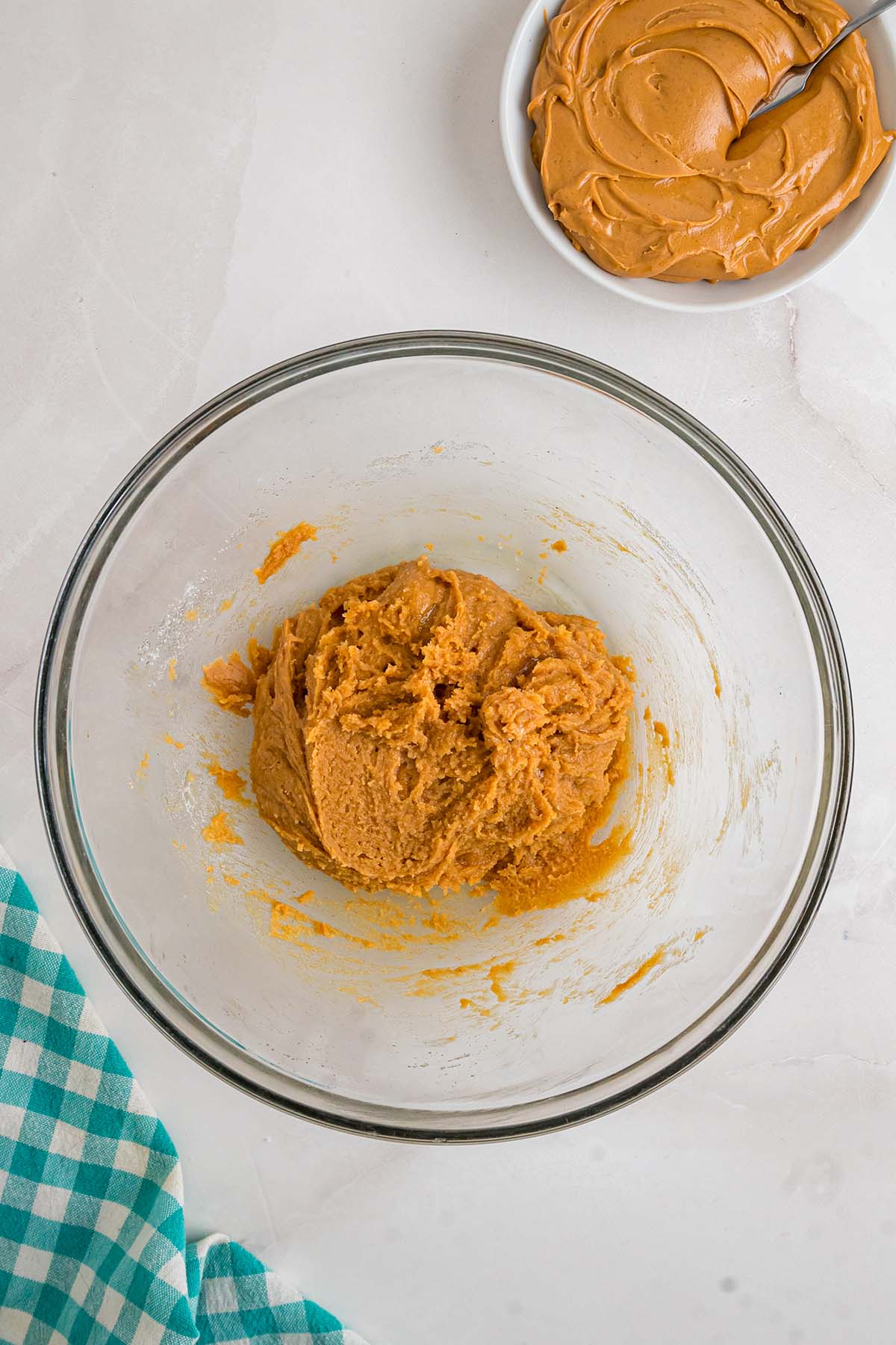 mix the dough in a bowl.