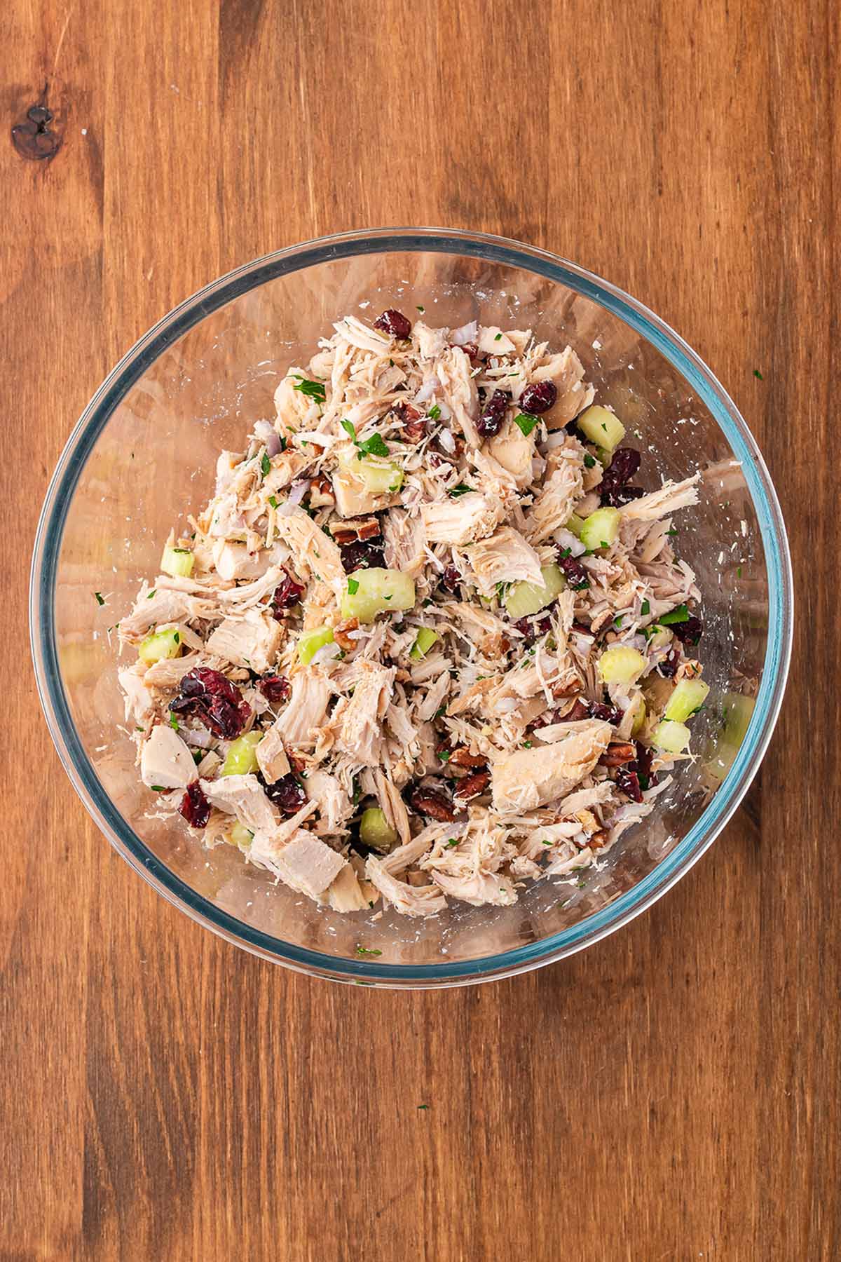 mix the salad in a bowl.