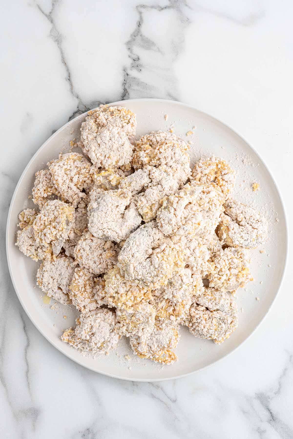 breaded shrimp on a plate. 