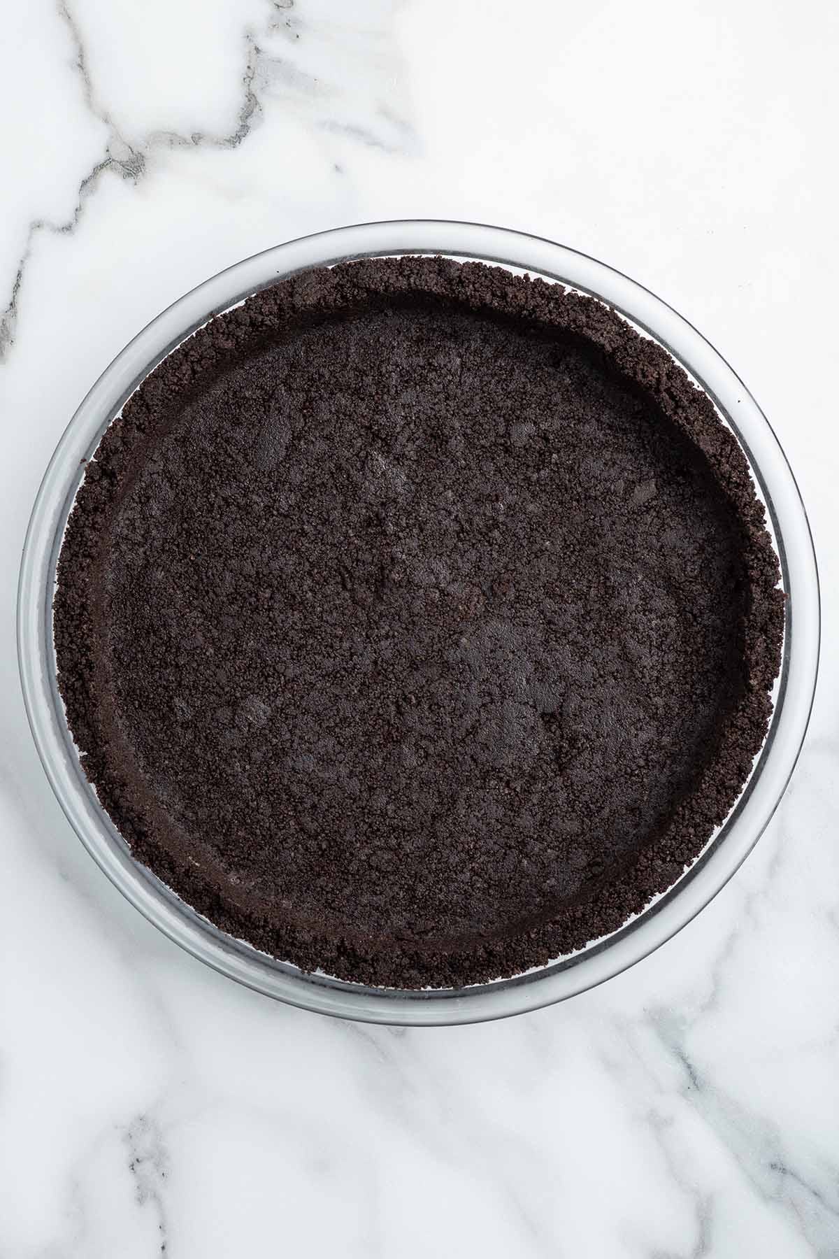 prep the oreo pie crust.