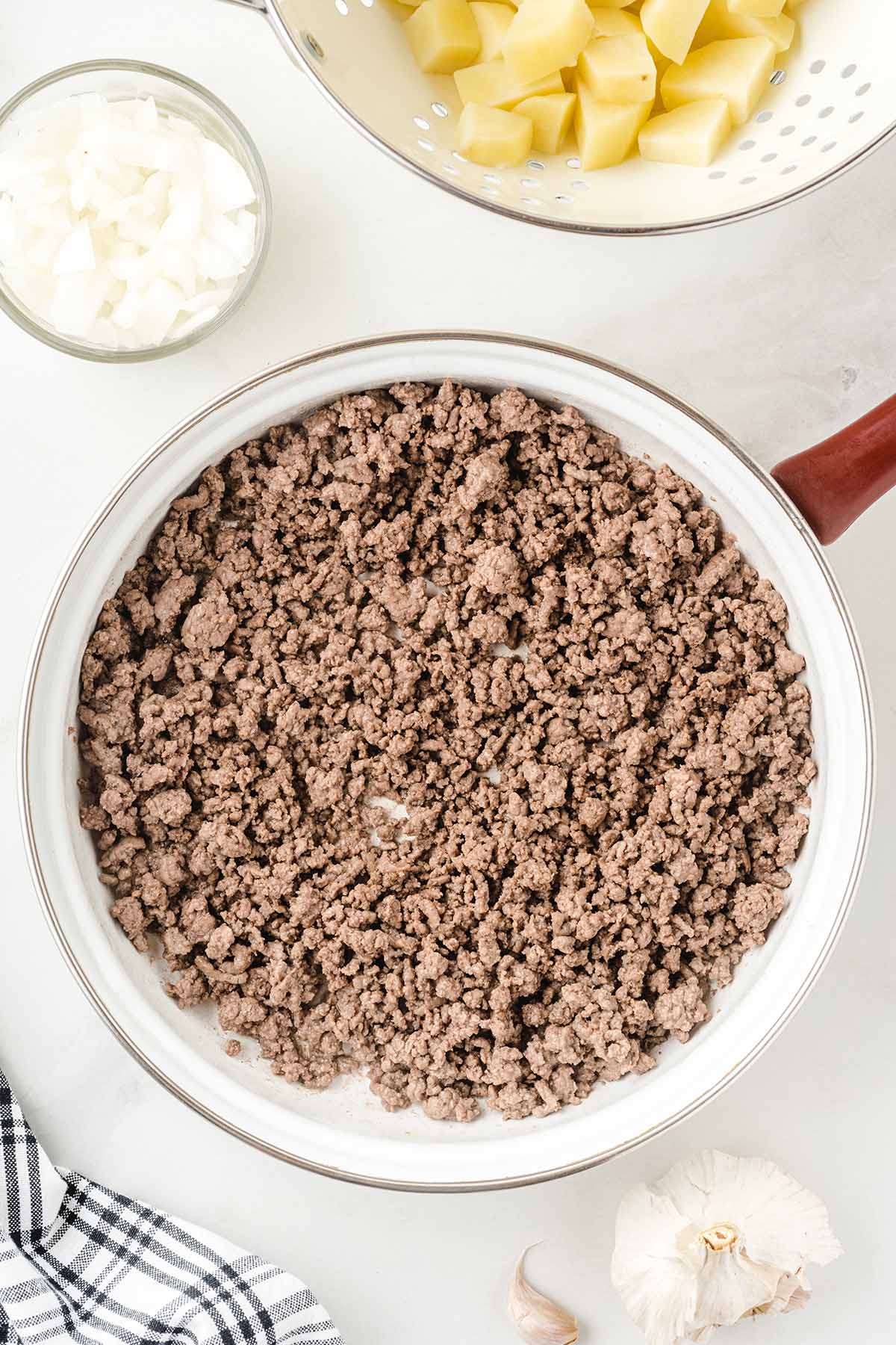 brown the ground beef. 