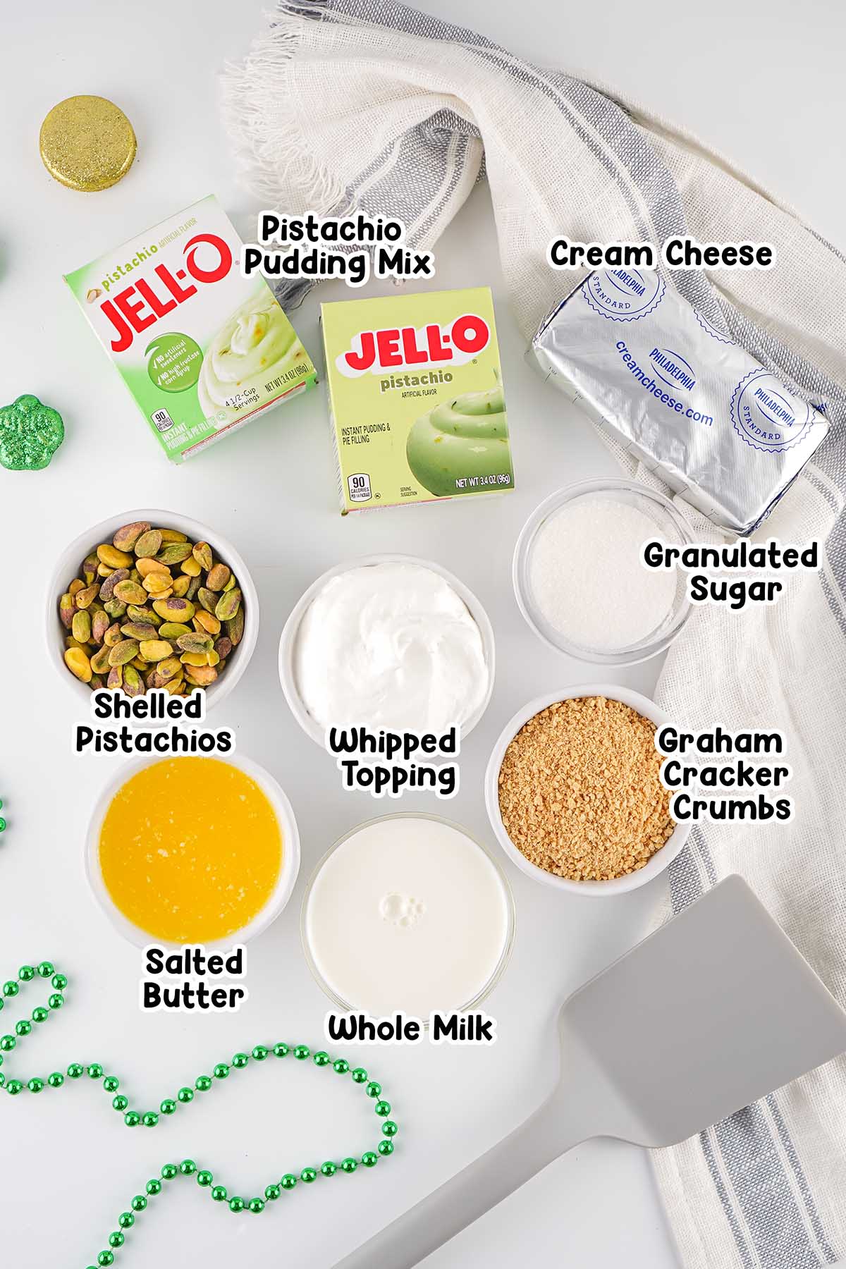 Pistachio Pudding Dessert Ingredients.
