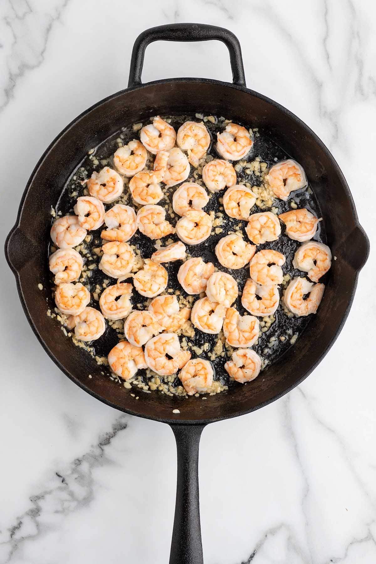 cook the shrimp in a skillet.