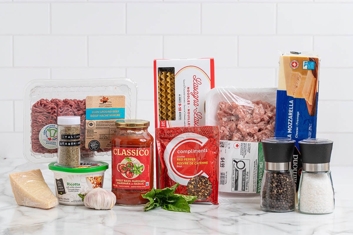 Skillet Lasagna Ingredients.