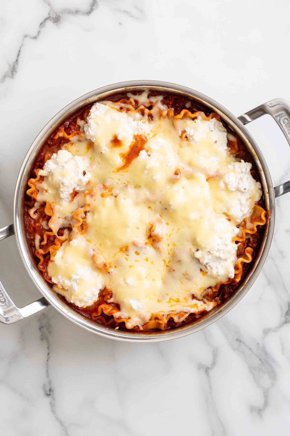 cooked skillet lasagna. 