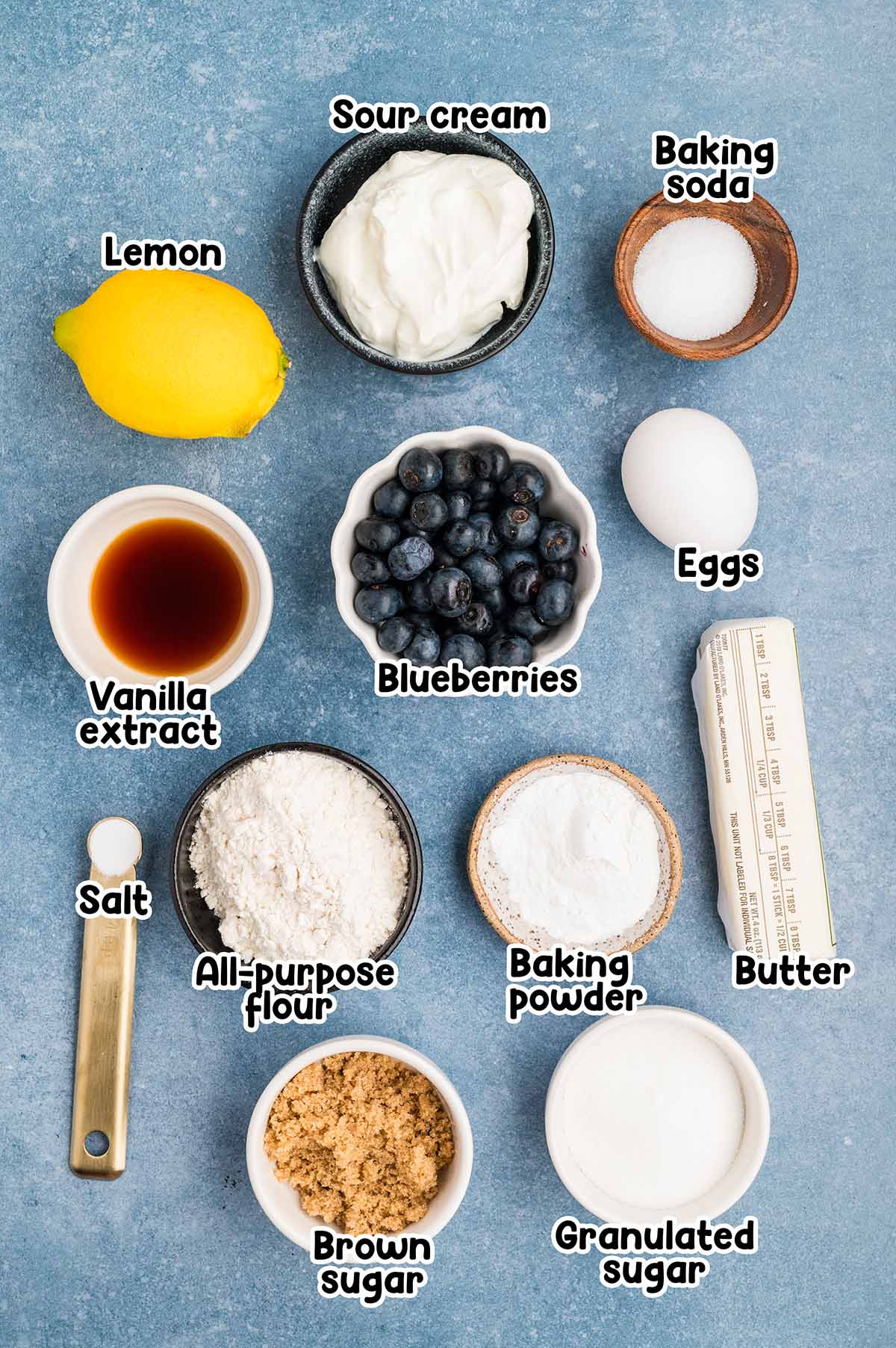 Blueberry Muffin Bread Ingredients.
