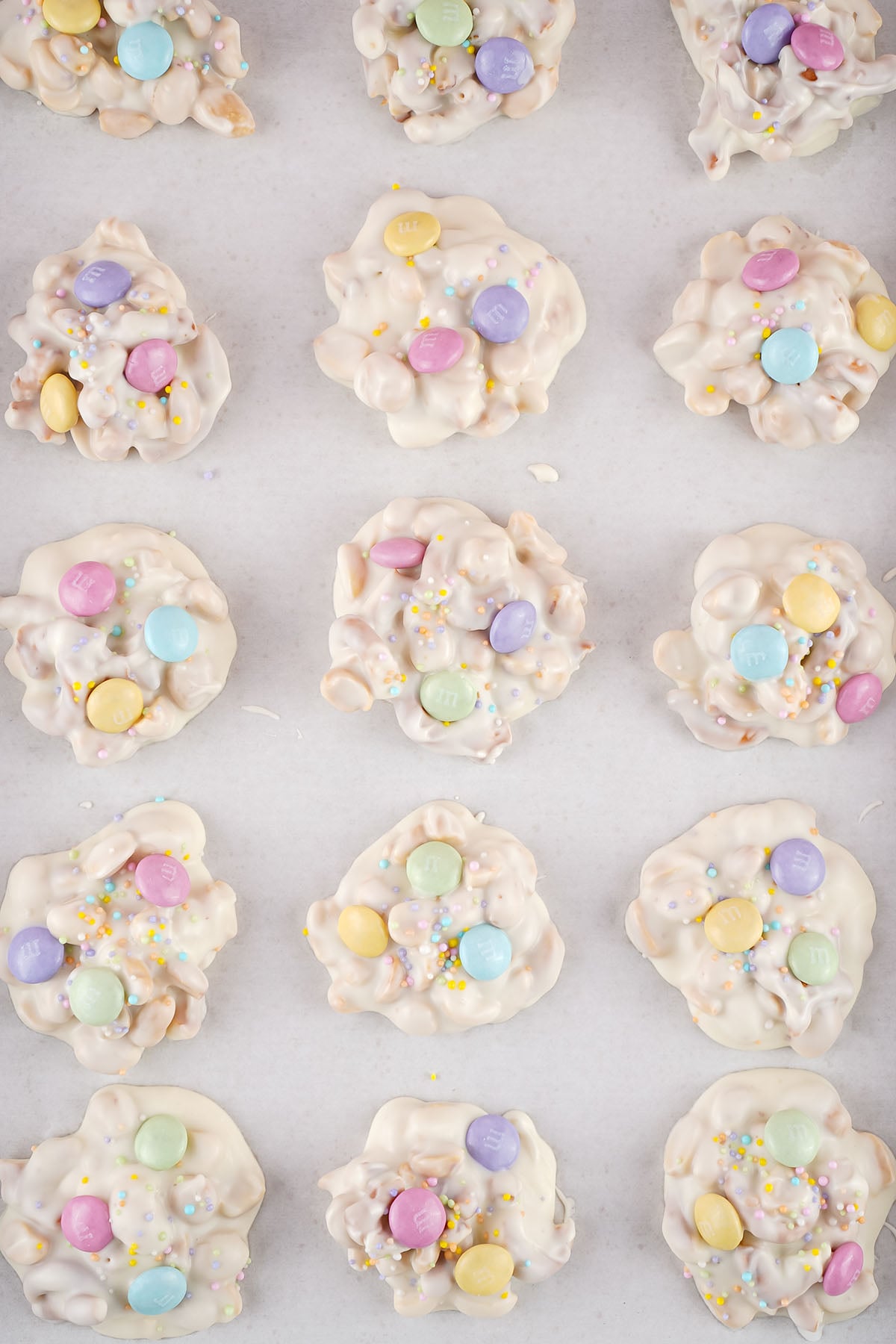 crockpot candy on top of baking sheet. 