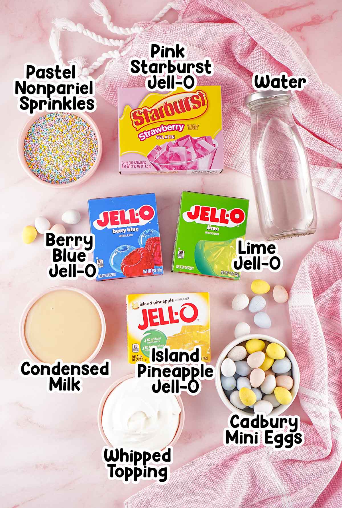 Easter Jello Cups Ingredients.