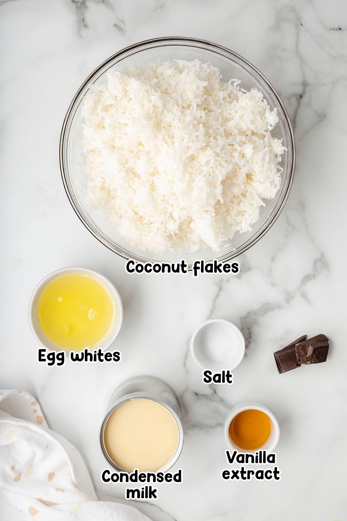 Coconut Macaroons Ingredients.