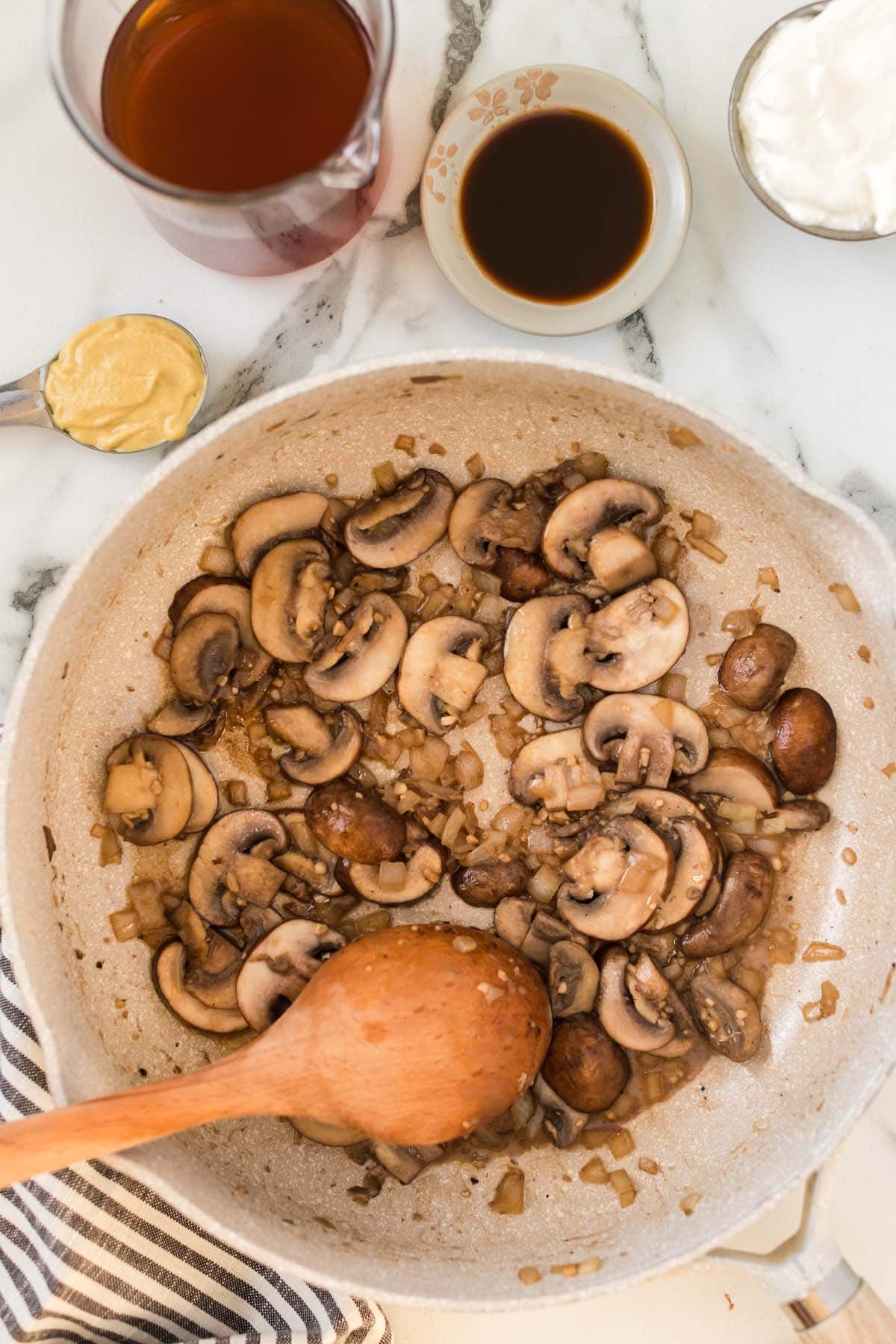 cook the vegetables in the skillet. 