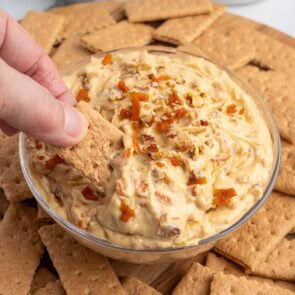 carrot cake dip in a bowl.