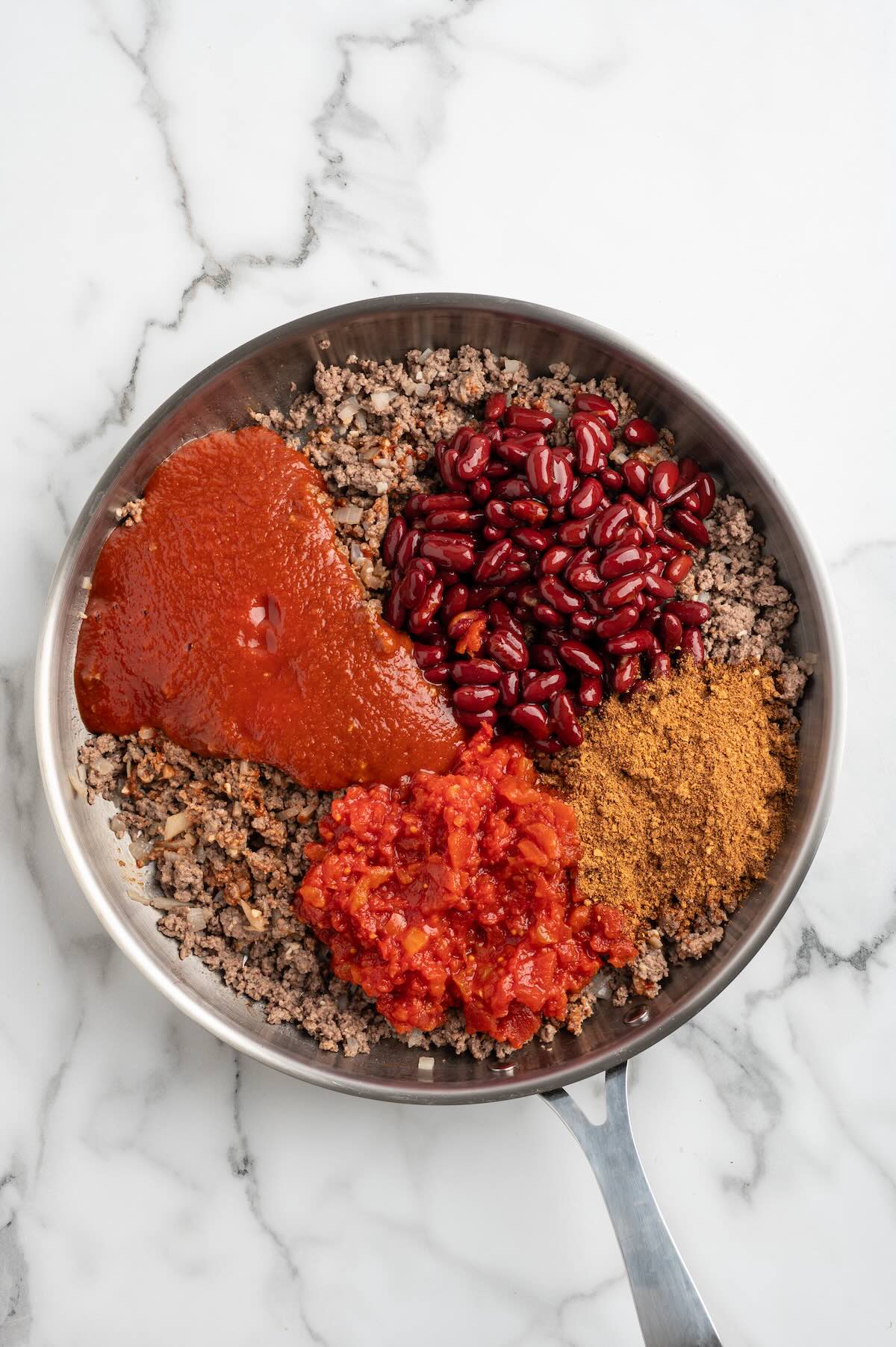 add all ingredients in the skillet.