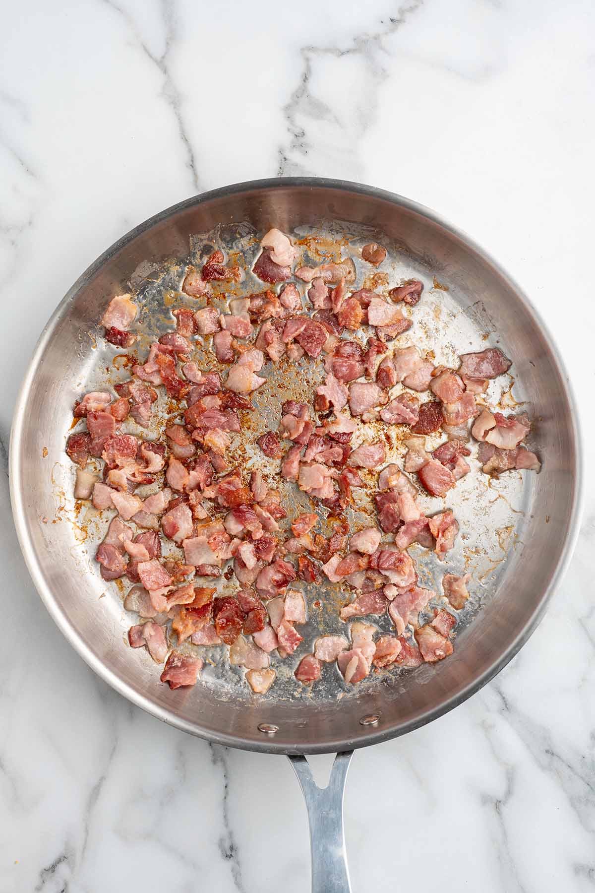 cook the bacon in the skillet. 