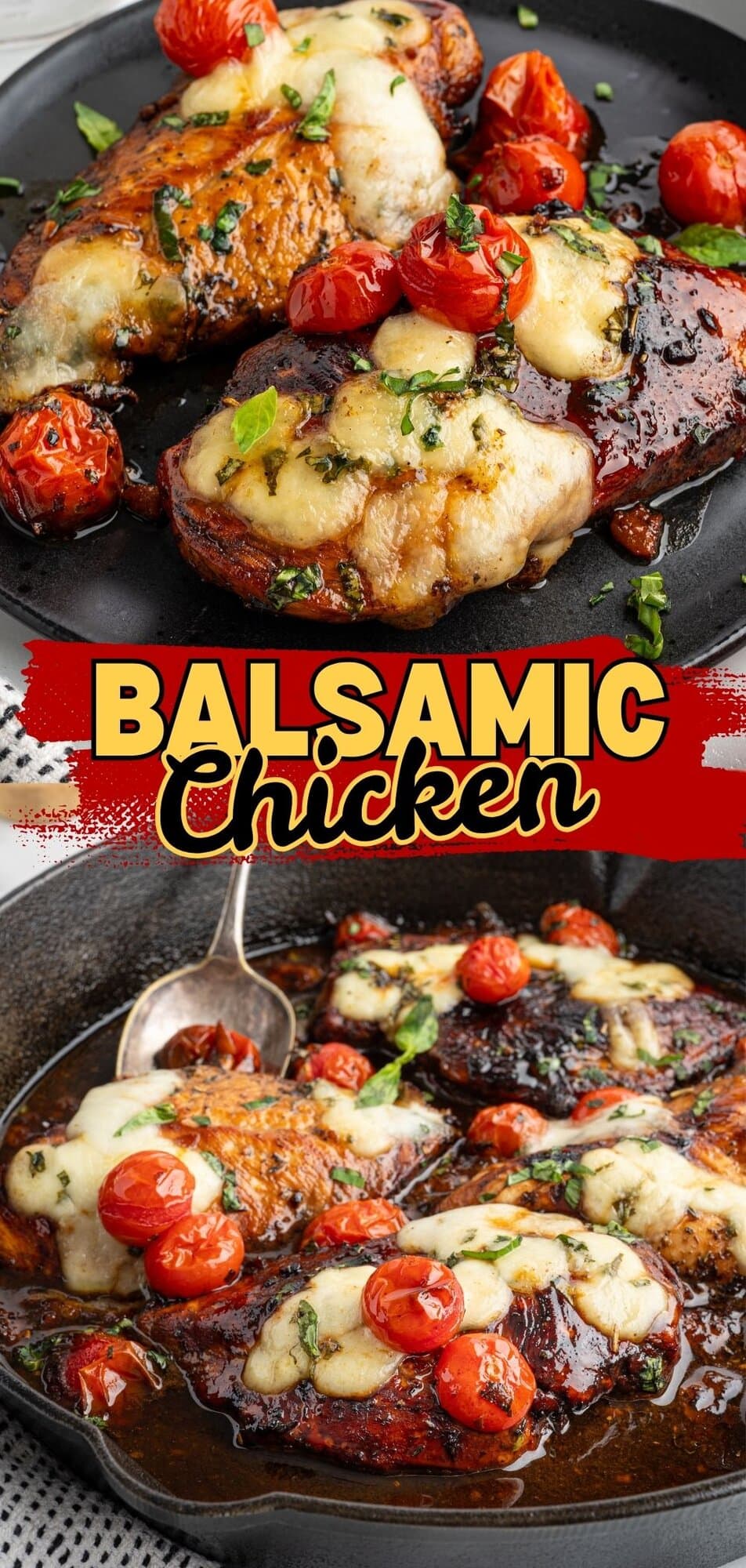 Grill Balsamic Chicken on skillet.