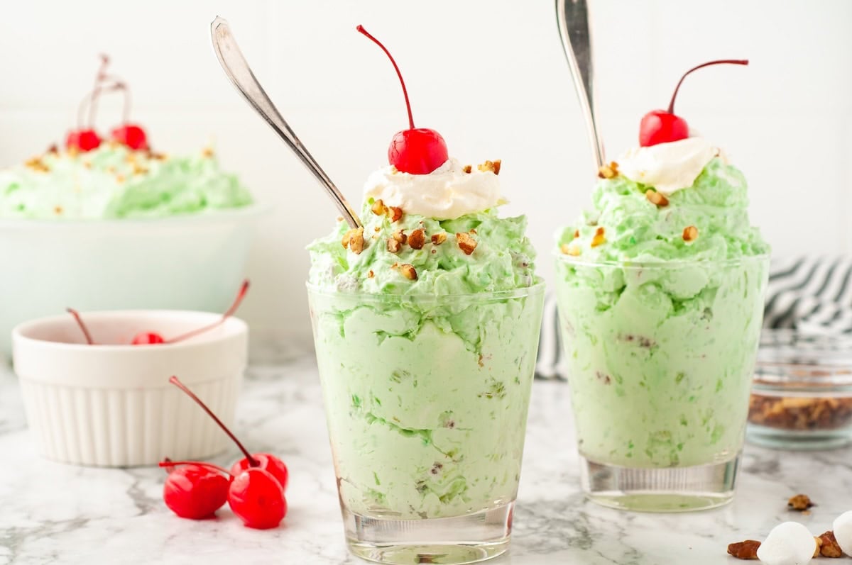2 glasses of watergate salad. 