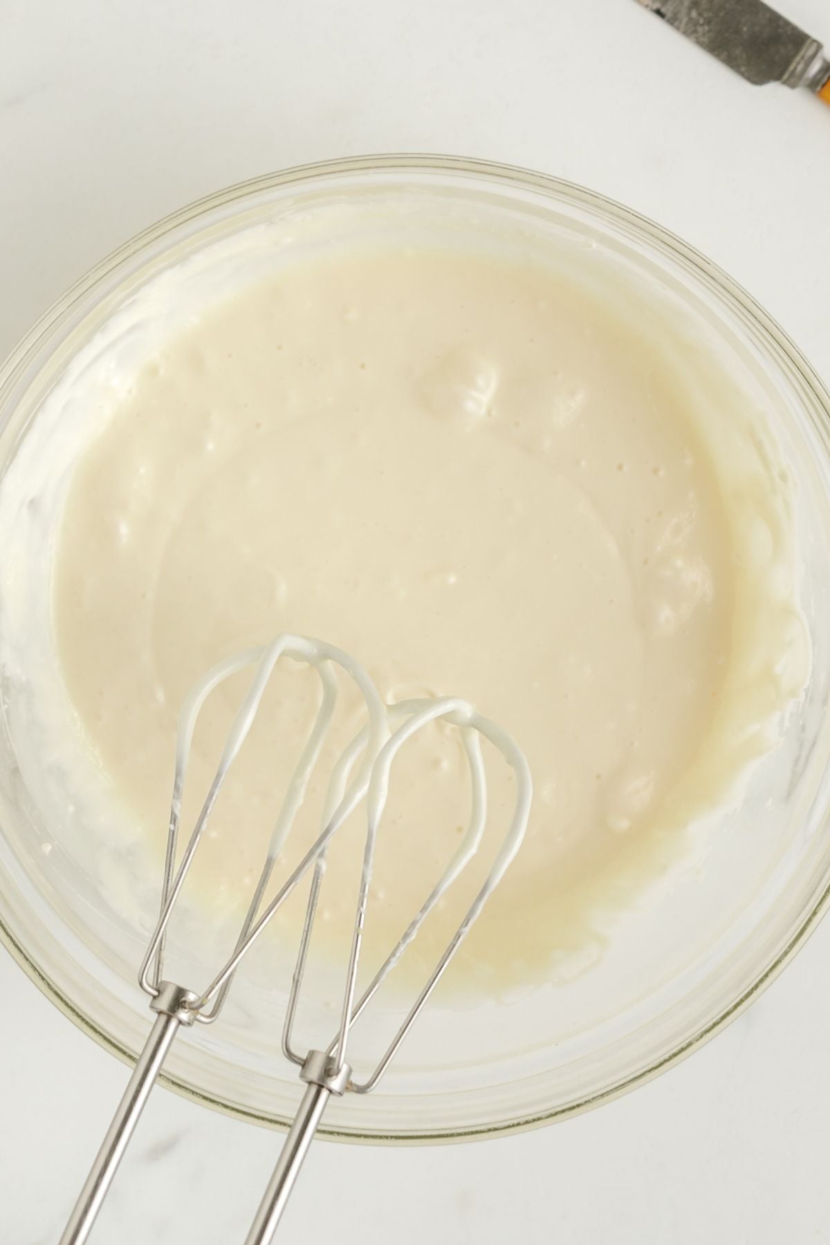 beat the cream cheese mixture. 