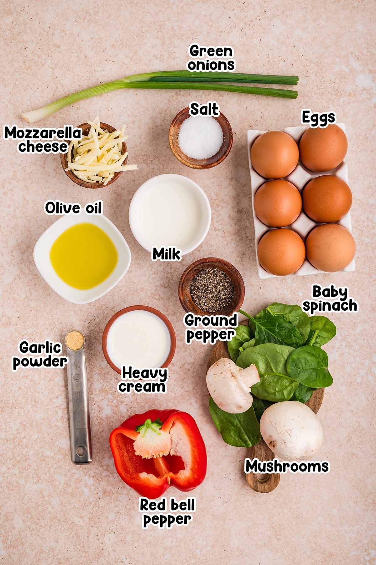 Sheet Pan Eggs Ingredients.