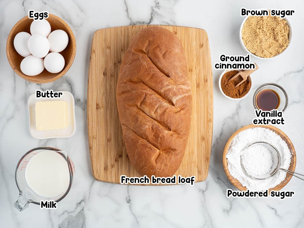 baked french toast ingredients.