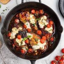 Balsamic chicken from top view.