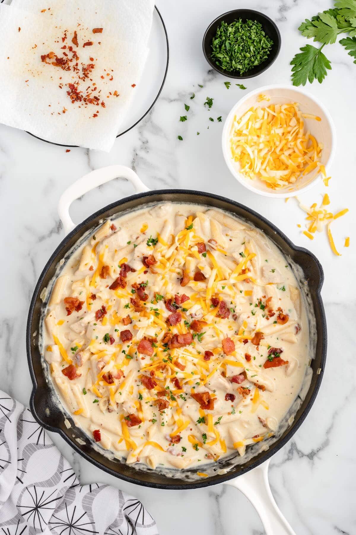 Add Cheese, Bacon, and Parsley