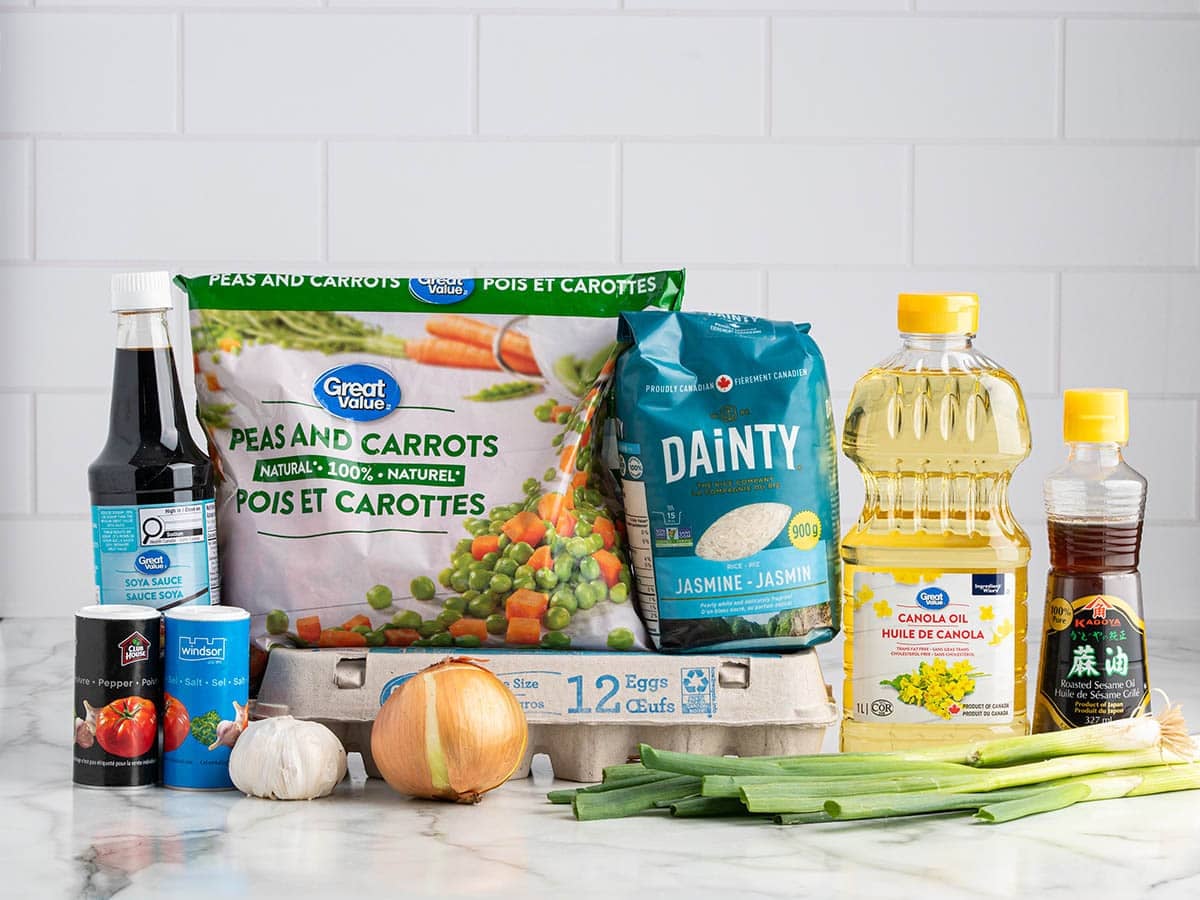 Fried rice ingredients.