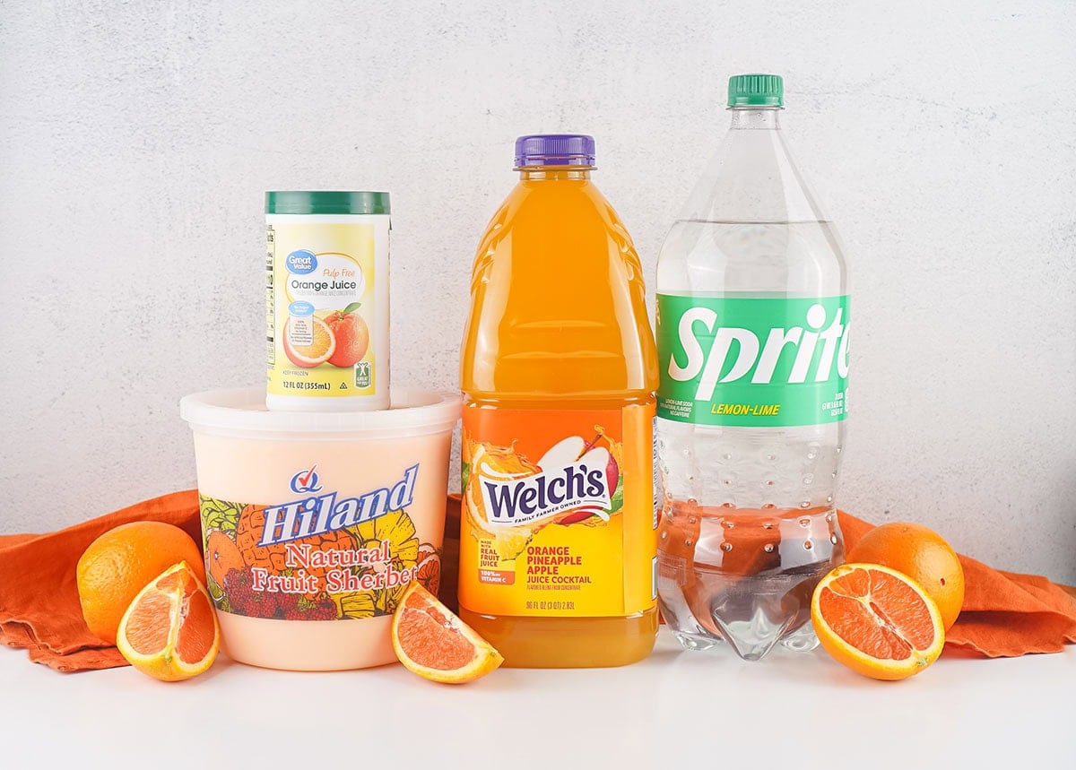 Orange punch ingredients.