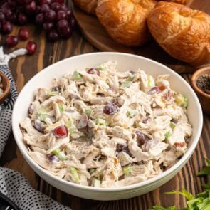 chicken salad on a plate.