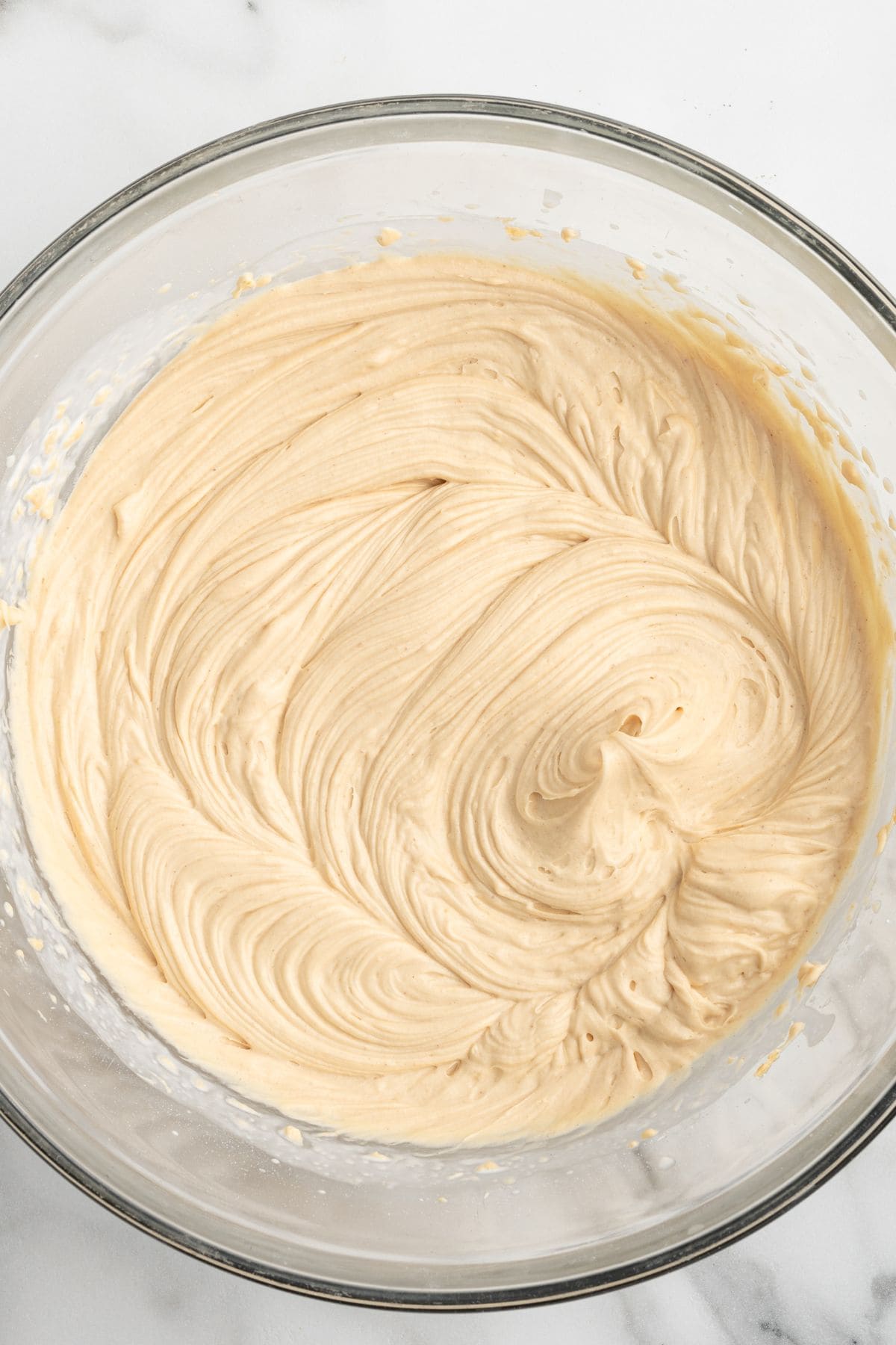 peanut butter mixture in mixing bowl.