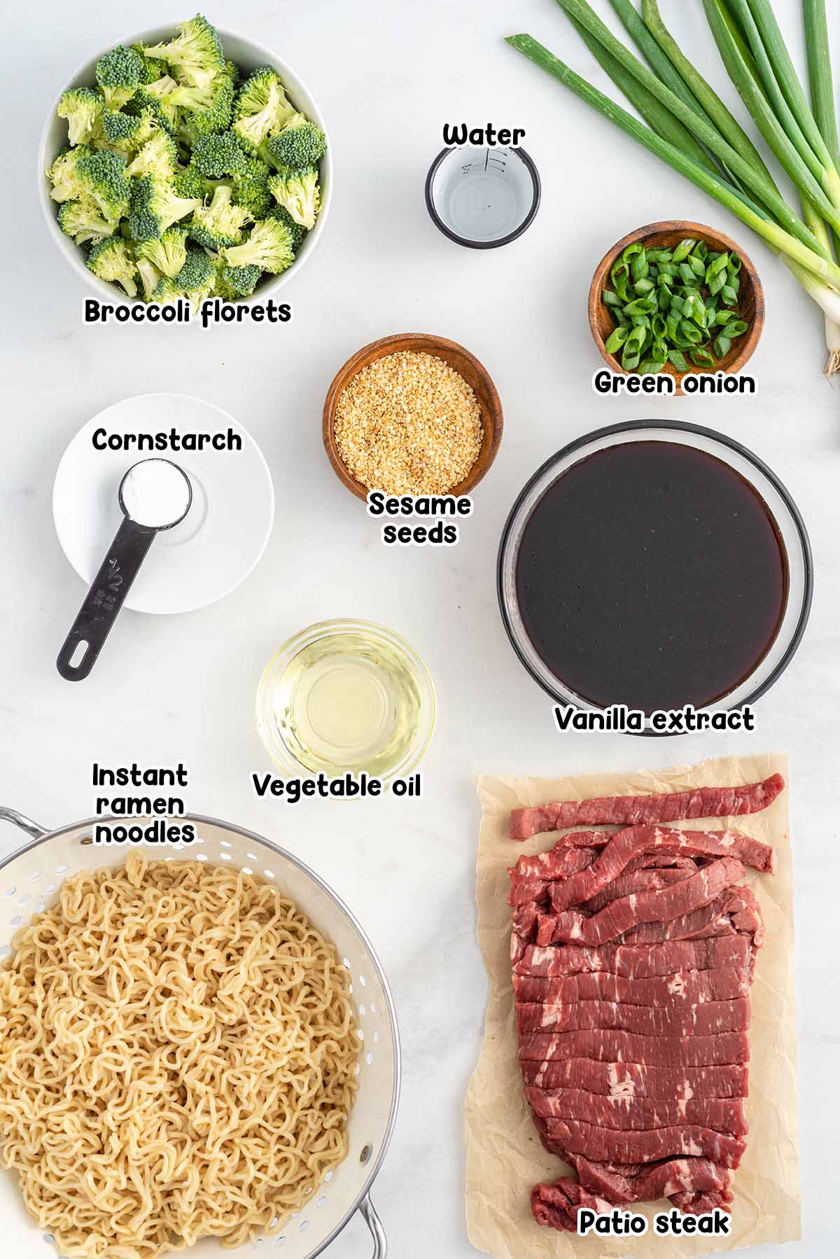 beef ramen stir fry ingredients.